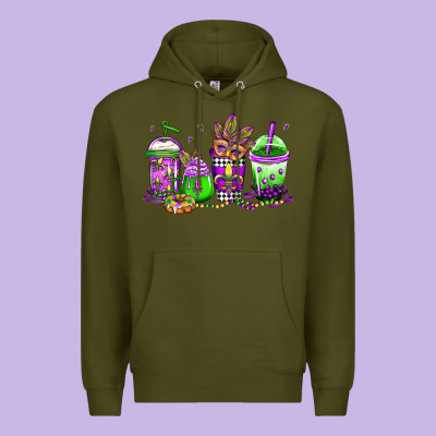 Mardi Gras Coffee Premium Hoodie Designed By Jasminsmagicworld