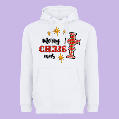 Merry Christmas Cross Heavyweight Hoodie Designed By Ranaportraitstore