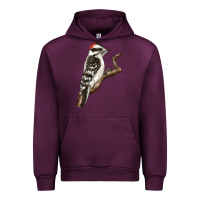 Mauve Wine Downy Woodpecker Urban Hoodie - LillyAllenDesigns