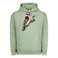 Pigment Oil Green Downy Woodpecker Urban Hoodie - LillyAllenDesigns