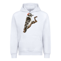 White Downy Woodpecker Urban Hoodie - LillyAllenDesigns