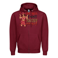 Burgundy the hell i wont sassy cowgirl Zipper Hoodie - texasbilliewilder