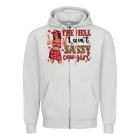 Dove Grey the hell i wont sassy cowgirl Zipper Hoodie - texasbilliewilder