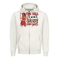 Oatmeal Heather the hell i wont sassy cowgirl Zipper Hoodie - texasbilliewilder
