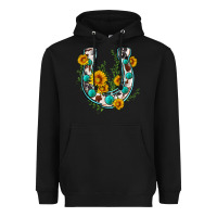 Black cowhide sunflower horseshoe Heavyweight Hoodie - Zillion Design Studio