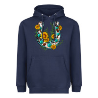 Navy cowhide sunflower horseshoe Heavyweight Hoodie - Zillion Design Studio