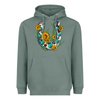 Sage cowhide sunflower horseshoe Heavyweight Hoodie - Zillion Design Studio