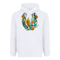 White cowhide sunflower horseshoe Heavyweight Hoodie - Zillion Design Studio