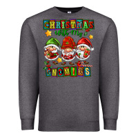 Charcoal Heather christmas with my gnomies Premium Sweatshirt - FaDigitalArtStudio