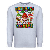Heather Grey christmas with my gnomies Premium Sweatshirt - FaDigitalArtStudio