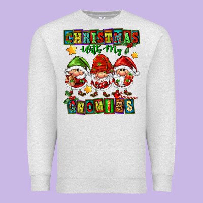 Christmas With My Gnomies Premium Sweatshirt Designed By Fadigitalartstudio