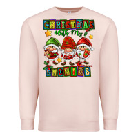 Pale Pink christmas with my gnomies Premium Sweatshirt - FaDigitalArtStudio