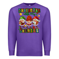 Purple christmas with my gnomies Premium Sweatshirt - FaDigitalArtStudio