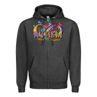 Charcoal Heather autism acceptance Zipper Hoodie - Zillion Design Studio