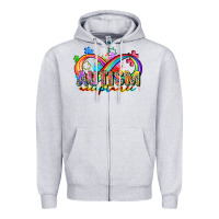 Heather Grey autism acceptance Zipper Hoodie - Zillion Design Studio