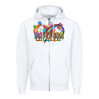 White autism acceptance Zipper Hoodie - Zillion Design Studio