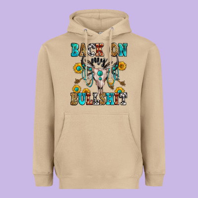 Back On My Bullshit Heavyweight Hoodie Designed By Zillion Design Studio