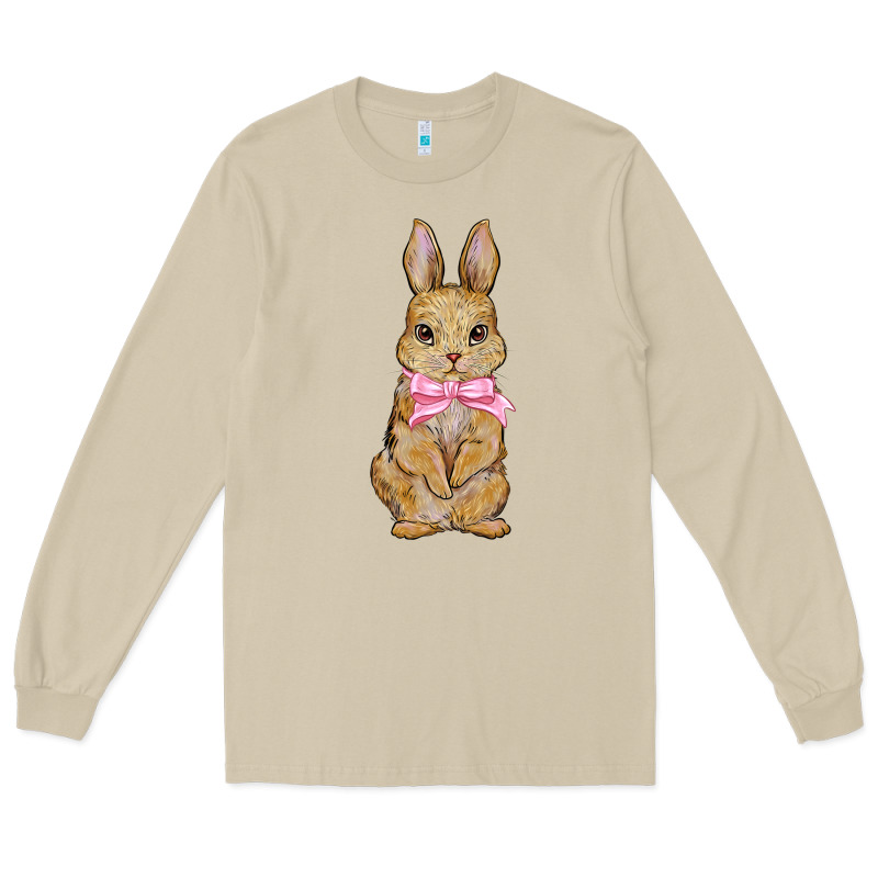 Easter Rabbit Pink Flowers Long Sleeve Tee by BarkalooDesign | Teevron
