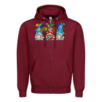 Burgundy autism gnomes Zipper Hoodie - Zillion Design Studio