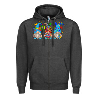 Charcoal Heather autism gnomes Zipper Hoodie - Zillion Design Studio