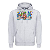 Heather Grey autism gnomes Zipper Hoodie - Zillion Design Studio