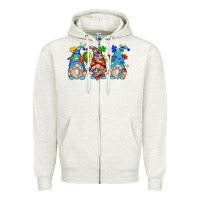 Oatmeal Heather autism gnomes Zipper Hoodie - Zillion Design Studio