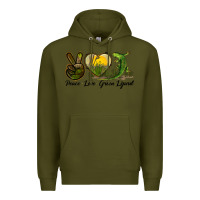 Army Green peace love green lizard Premium Hoodie - LillyAllenDesigns