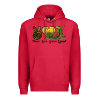 Cardinal peace love green lizard Premium Hoodie - LillyAllenDesigns