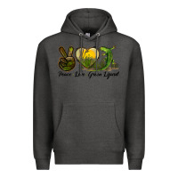Charcoal Heather peace love green lizard Premium Hoodie - LillyAllenDesigns