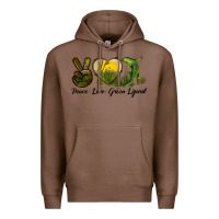 Chestnut peace love green lizard Premium Hoodie - LillyAllenDesigns