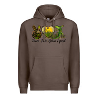 Coffee peace love green lizard Premium Hoodie - LillyAllenDesigns