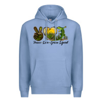 Colony Blue peace love green lizard Premium Hoodie - LillyAllenDesigns