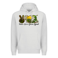 Dove Grey peace love green lizard Premium Hoodie - LillyAllenDesigns