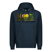 Navy peace love green lizard Premium Hoodie - LillyAllenDesigns