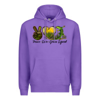 Purple peace love green lizard Premium Hoodie - LillyAllenDesigns