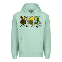 Seafoam peace love green lizard Premium Hoodie - LillyAllenDesigns