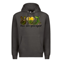Smoke peace love green lizard Premium Hoodie - LillyAllenDesigns
