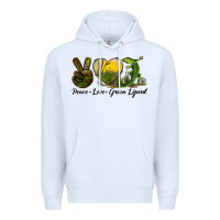 White peace love green lizard Premium Hoodie - LillyAllenDesigns