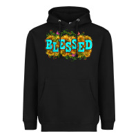 Black western blessed Heavyweight Hoodie - Zillion Design Studio