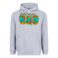 Heather Grey western blessed Heavyweight Hoodie - Zillion Design Studio