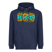 Navy western blessed Heavyweight Hoodie - Zillion Design Studio