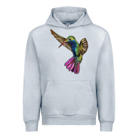 Heather Grey Broad Billed Hummingbird Urban Hoodie - LillyAllenDesigns