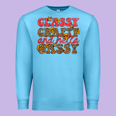 Classy Crafty And Hella Sassy Premium Sweatshirt Designed By Hra Design Shop