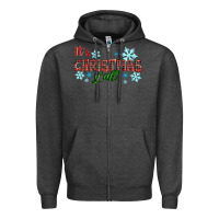 Charcoal Heather It's Christmas Y'all Season Winter Zipper Hoodie - RanaPortraitStore
