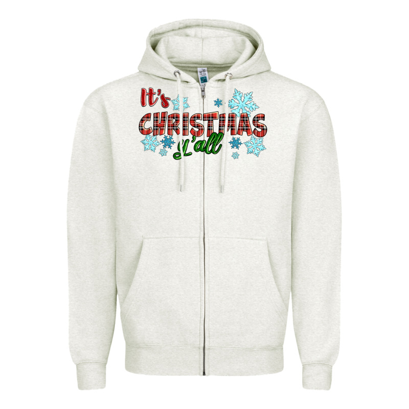 It's Christmas Y'all Season Winter Zipper Hoodie by RanaPortraitStore | Teevron