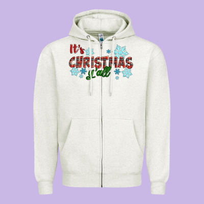 Zipper Hoodie It's Christmas Y'all Season Winter