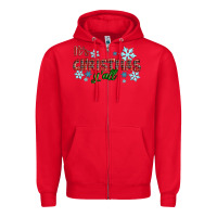 Red It's Christmas Y'all Season Winter Zipper Hoodie - RanaPortraitStore