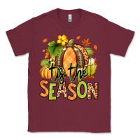 Burgundy Tis' the season Fall American Football Classic Tee - RanaPortraitStore