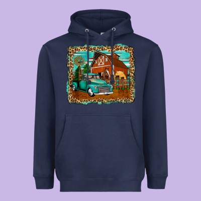 Rustic Country Barn Heavyweight Hoodie Designed By Zillion Design Studio