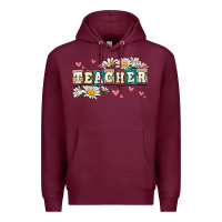 Burgundy daisy teacher Premium Hoodie - AdoDesignShop